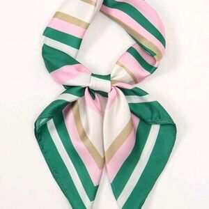 Chic Striped Pink and Green Scarf